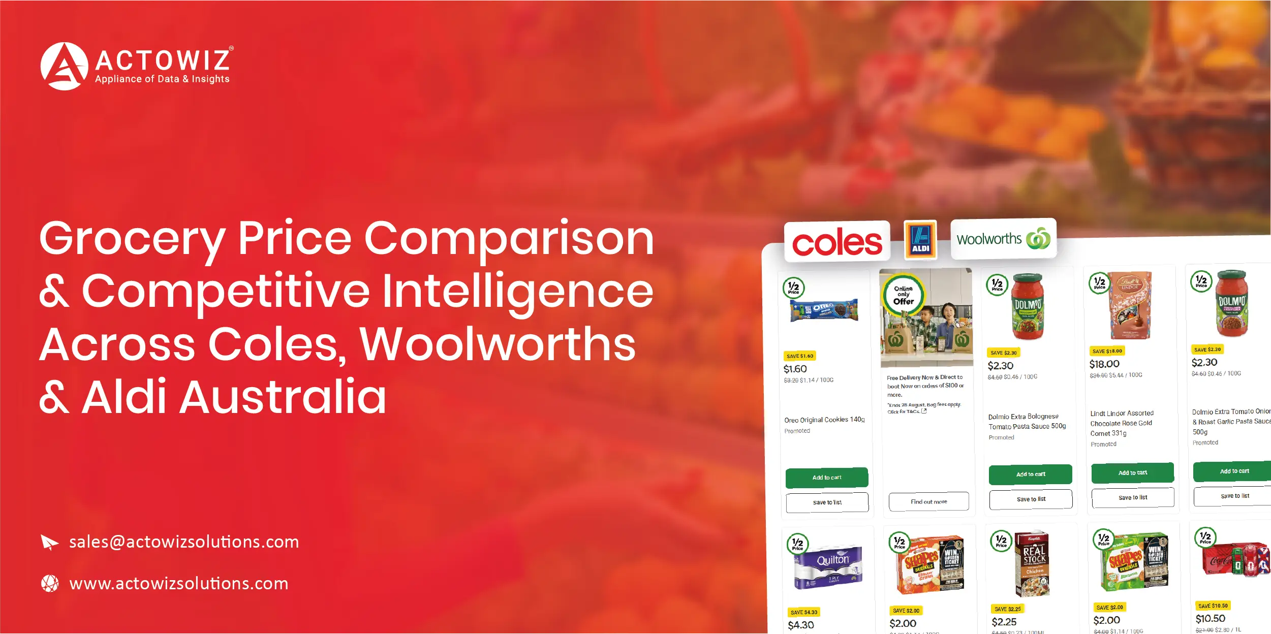 Coles, Woolworths & Aldi Australia Grocery Price Comparison